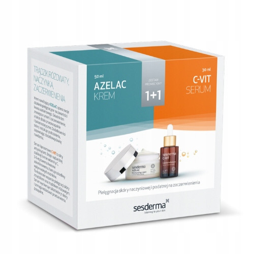 Komplet za nego kože SESDERMA Azelac vlažilna krema in C-VIT liposomsko serum