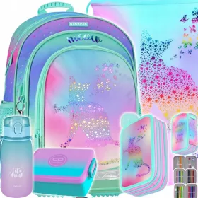   Šolski set Starpak Ombre Kitty 5v1 za punčke - nahrbtnik, peresnica, torba, steklenička in škatla za malico