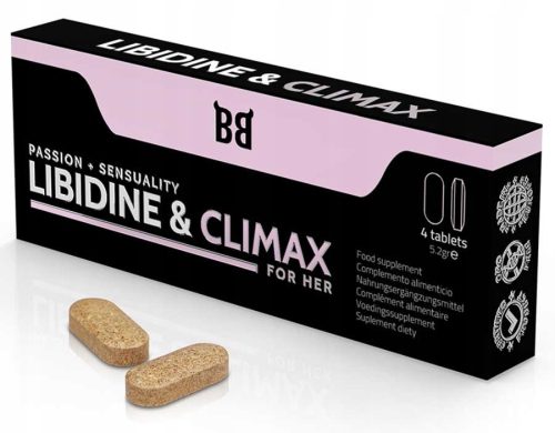 Libidine & Climax: Naravne Tablete za Povišanje Libida in Užitka za Ženske, 4 kos