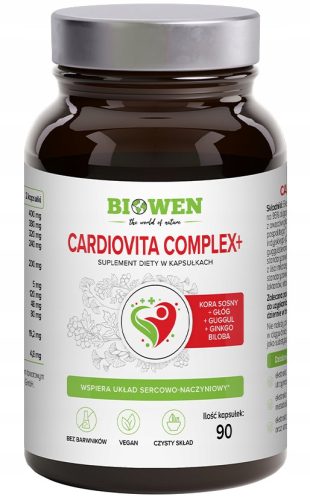 Cardiovita Complex+ Biowen: Naravne Podpore za Zdravo Srce in Ožilje, 90 Kapsul