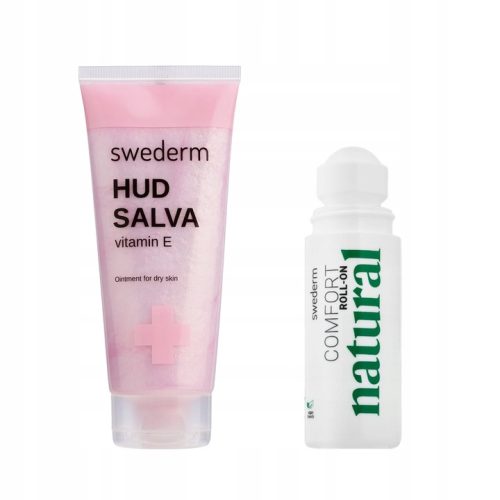 Nega kože in olajšanje bolečin: Swederm komplet z maščobo Hudsalva Vitamin E in Comfort Roll-On