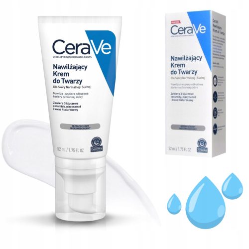 CeraVe Vlažilna krema za obraz normalne in suhe kože, 52 ml