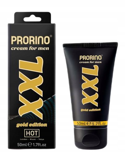 Krema PRORINO XXL Gold Edition za povečanje penisa in izboljšanje erekcije, 50 ml