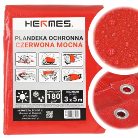 Vodoodporna zaščitna ponjava rdeče barve 180 g/m2, 3x5 m