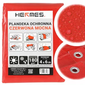  Vodoodporna zaščitna ponjava 180 g/m2, rdeča, 4x6 m - za zahtevne razmere