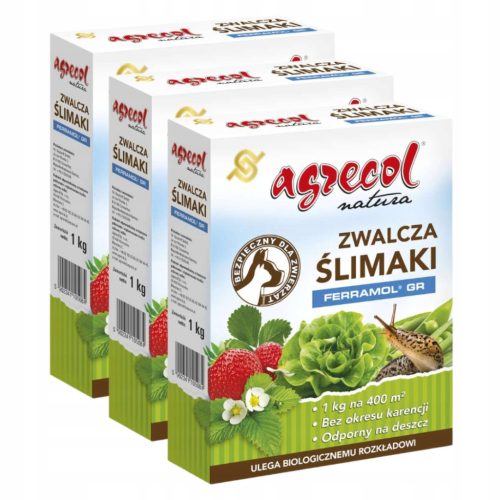 Agrecol Natura Ślimatox FE – Ekološki Granulat Protiv Polžev, 1 kg, Paket 3 Kosov