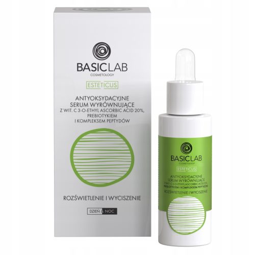 Antioxidacijski serum BasicLab z 20% vitaminom C - za sijočo in umirjeno kožo, 30 ml