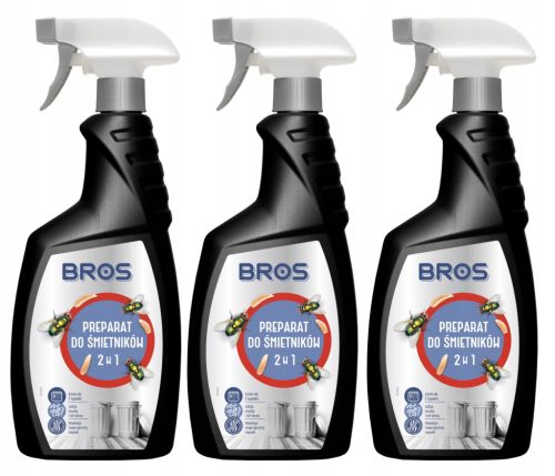 2-v-1 Razpršilo za smetnjake, uničuje muhe in ličinke, Bros, 500 ml, 3 paketi