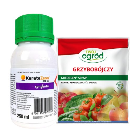 Zaščitni Komplet za Rastline: Karate Zeon 050 CS 250 ml + Miedzian 50 WP 100 g
