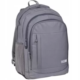   Šolski in mestni nahrbtnik Paso Grey Youth Active - 3 predelki, siv dizajn, nepremočljiv poliester