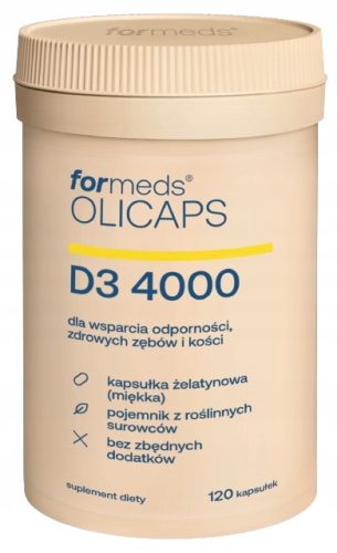 ForMeds OLICAPS D3 4000 - 120 kapsul za močne kosti in zdrav imunski sistem