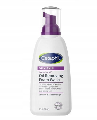 Penilna čistilna pena za obraz Cetaphil DermaControl z cinkom in glicerinom, 237 ml