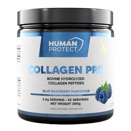 Human Protect Collagen Pro 300g - Kolagen za kože, sklepe in kosti, okus modra malina
