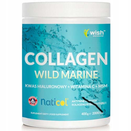 Kolagen WildMarine z dzikich dorszy z kwasem hialuronowym, MSM in vitamino C – Wish Pharmaceutical®