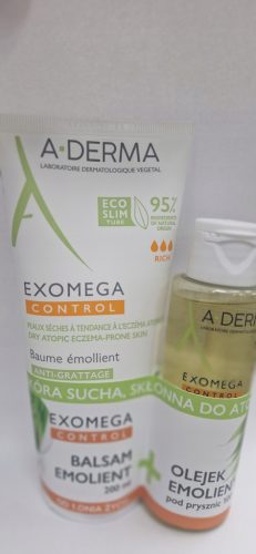 A-Derma Exomega Control Balzam in Olje za Tuširanje, Set za Nego Kože