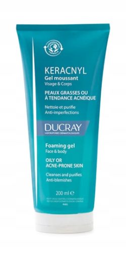 Ducray Keracnyl Čistilni Gel za Obraz s Težavno Kožo, 200 ml