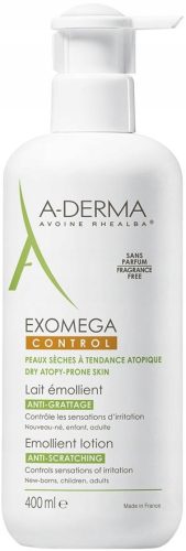 Emolientno mlečko A-DERMA EXOMEGA CONTROL, 400 ml za suho in občutljivo kožo