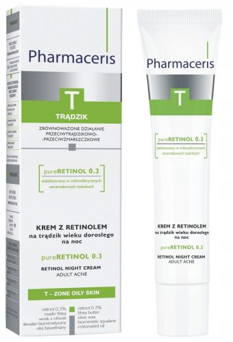 Krema Pharmaceris T pureRETINOL za odrasle z aknasto kožo proti gubam in nadležnemu sebumu