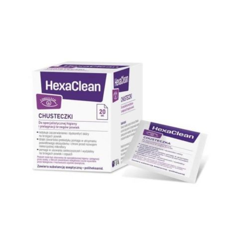 Hexaclean čistilni robčki za veke, 20 kosov