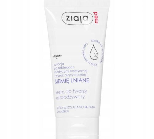 Krema za obraz Ziaja Med Laneno seme, dnevna in nočna, 50 ml
