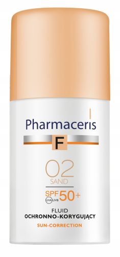 PHARMACERIS F FLUID Korekcijski Tekoči Puder SPF 50+ 02 Sand