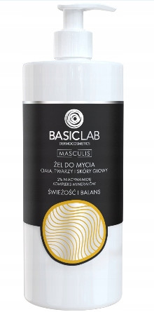 Basiclab Masculis gel za umivanje telesa, obraza in lasišča, 500 ml
