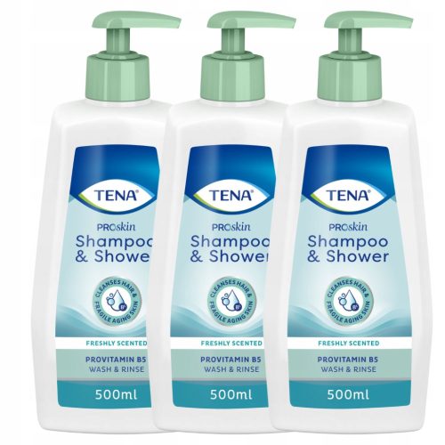 3x TENA Proskin Šampon in Gel za prhanje - Popolna nega za občutljivo kožo