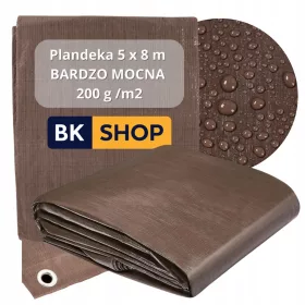  Vrhunska odporna ponjava 5x8 m, rjave barve z gramaturo 200g/m2