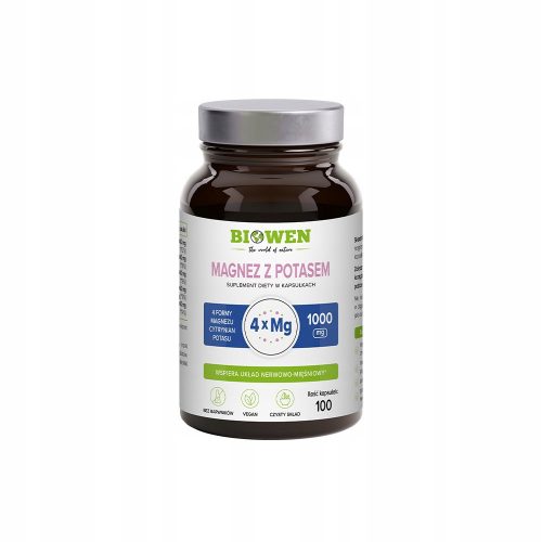 Biowen Magnez z Potasem 1000 mg - Naravno dopolnilo za vitalnost in zdravje, 100 kapsul