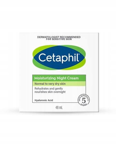 Cetaphil vlažilna nočna krema za obraz z hialuronsko kislino, 48 ml