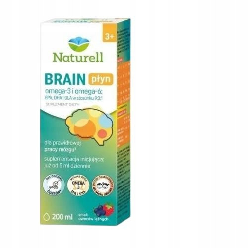 Naturell Brain tekočina z okusom gozdnih sadežev za otroke in odrasle, 200 ml - bogata z Omega-3 in Omega-6