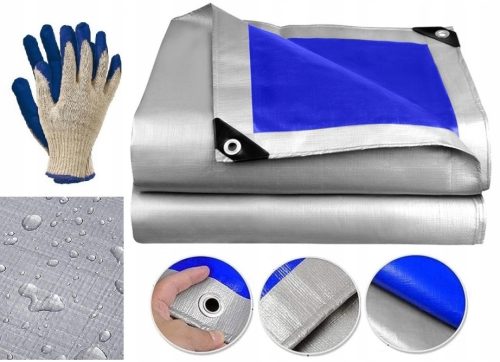 Mocna, mrozoodporna plandeka 6x12 75g z ochroną UV in aluminijskimi obroči