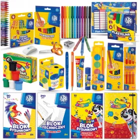   ASTRA Šolski komplet XXL Velik komplet za 1.–3. razred, vrtec, 23 kosov