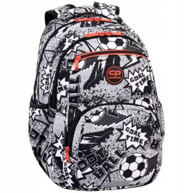   Šolski nahrbtnik CoolPack Pick 23L siv z oranžnimi zadrgami - ergonomski nahrbtnik s predalom za prenosnik