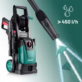   Visokotlačni čistilnik 2000 W s samosesanjem, turbo šobo in kolutom za cev