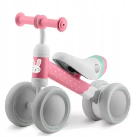   Ricokids Rabbit poganjalec s 3 kolesi za otroke od 12 mesecev svetlo bel/roza/siv