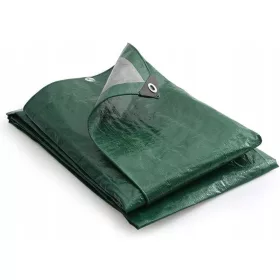   Zaščitna cerada HUKA EXTRA PROFI z aluminijastimi očesci, zeleno-srebrna, 4x4