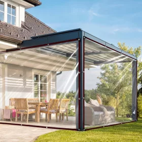   Vodoodporna in UV odporna prozorna vrtna ponjava s pritrdilnimi obročki 3x5m