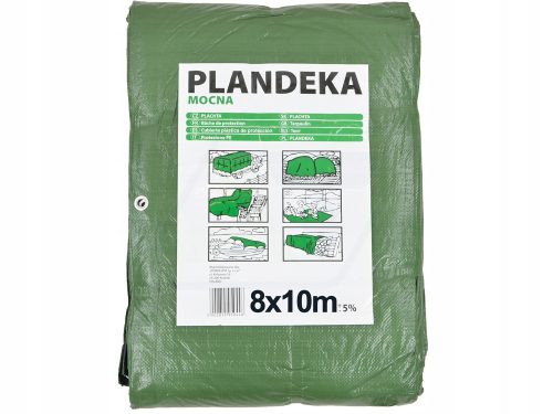 Mocna plandeka polipropylenowa, 8x10m - odporna na wodę i mróz