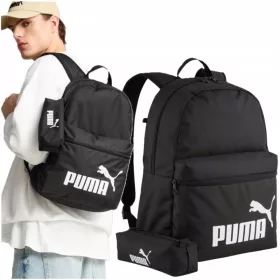   Puma Phase Backpack šolski komplet 2v1 - črn nahrbtnik 22 l s peresnico, unisex mladinski model