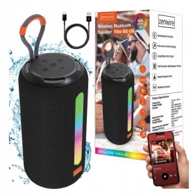   Prenosni Bluetooth zvočnik 26W FM radio IPX4 RGB USB SD AUX TWS 2500mAh Zenwire BS-09