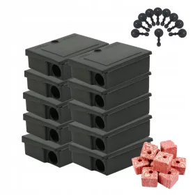  10x postaja za vabo za miši nMouse + 200 g kocke za vabo