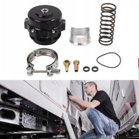    50 MM TLAČNI VENTIL ZA TURBO SISTEM, ALUMINIJAST ČRN, UNIVERZALEN