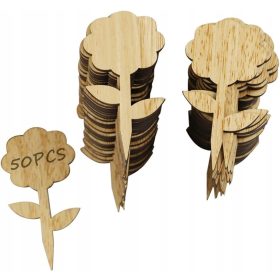    50 KOSOV LESENIH PLOŠČ ZA VRTNE OZNAKE ETIKETE ZA RASTLINE