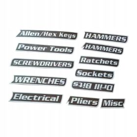    12 kosov magnetnih etiket za orodje, enostavna namestitev, hitra namestitev, srebrna