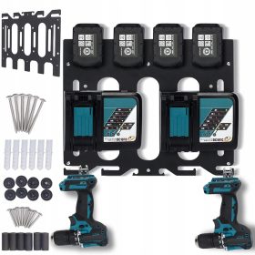    3-v-1 STENSKI NOSILEC ZA MAKITA VRTALNIK, IZVIJAČ, BATERIJE, POLNILCE