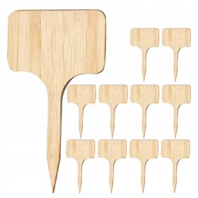  60 KOSOV LESENIH ETIKET ZA RASTLINE, VRTNE OZNAKE, BEŽ