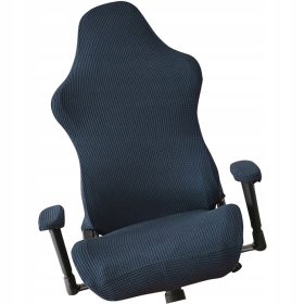    1 KOMPLET: TEMNO MODRA PREVLEKA ZA RAČUNALNIŠKI STOLI Z ZAŠČITO ZA ROKE