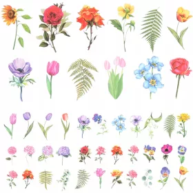  PISNE NALEPKE Z RASTLINAMI za SCRAPBOOKING in PLANERJE