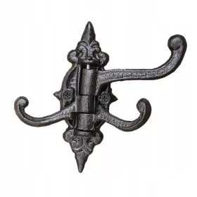    Stenski kavelj iz litega železa, obešalnik za rastline, kavelj za plašče, kavelj za ključe, starinski, težak, 15,5 cm x 13,5 cm